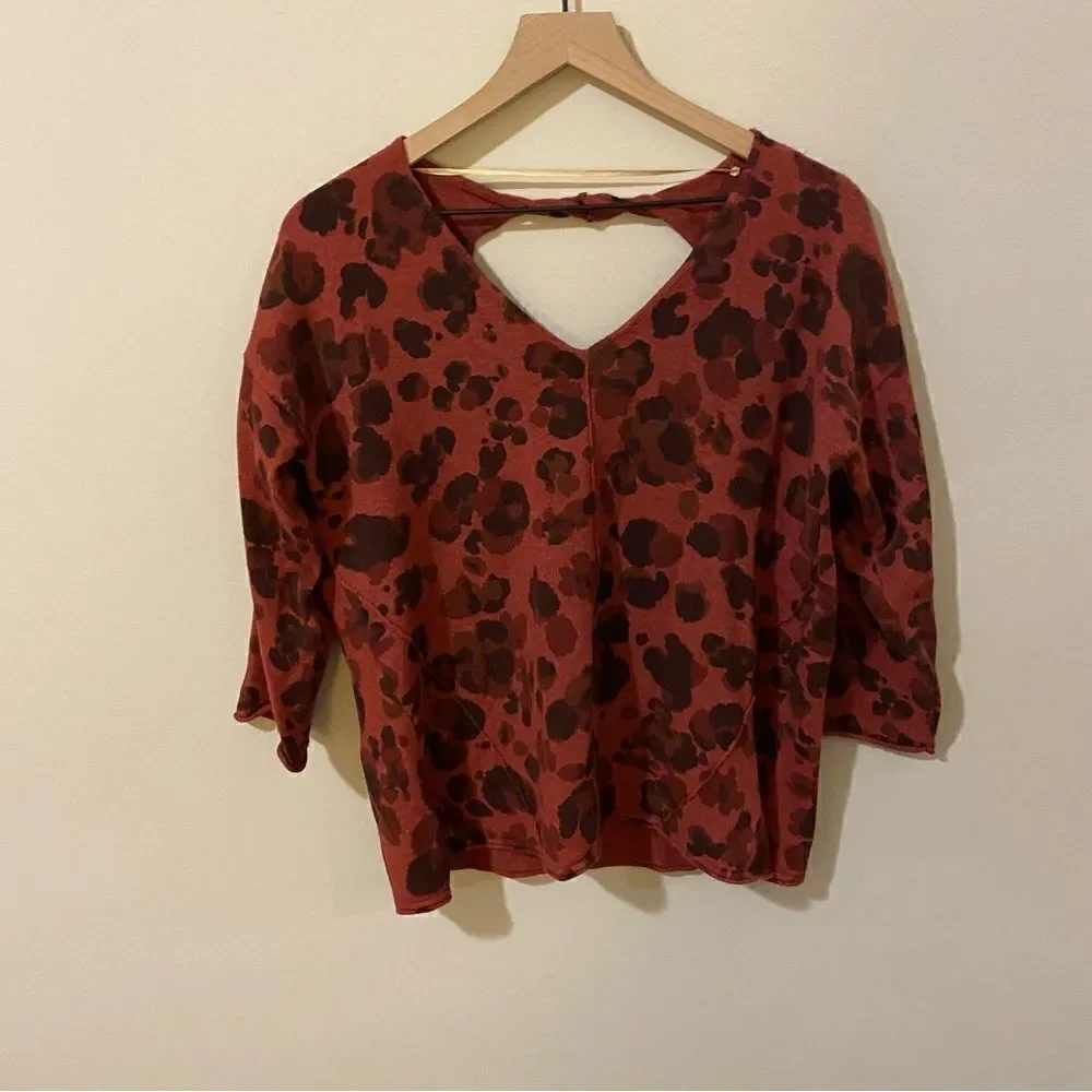 Democracy Cutout Back Leopard Sweater